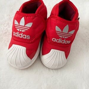 Adidas Kids Red Sneakers, New size 5